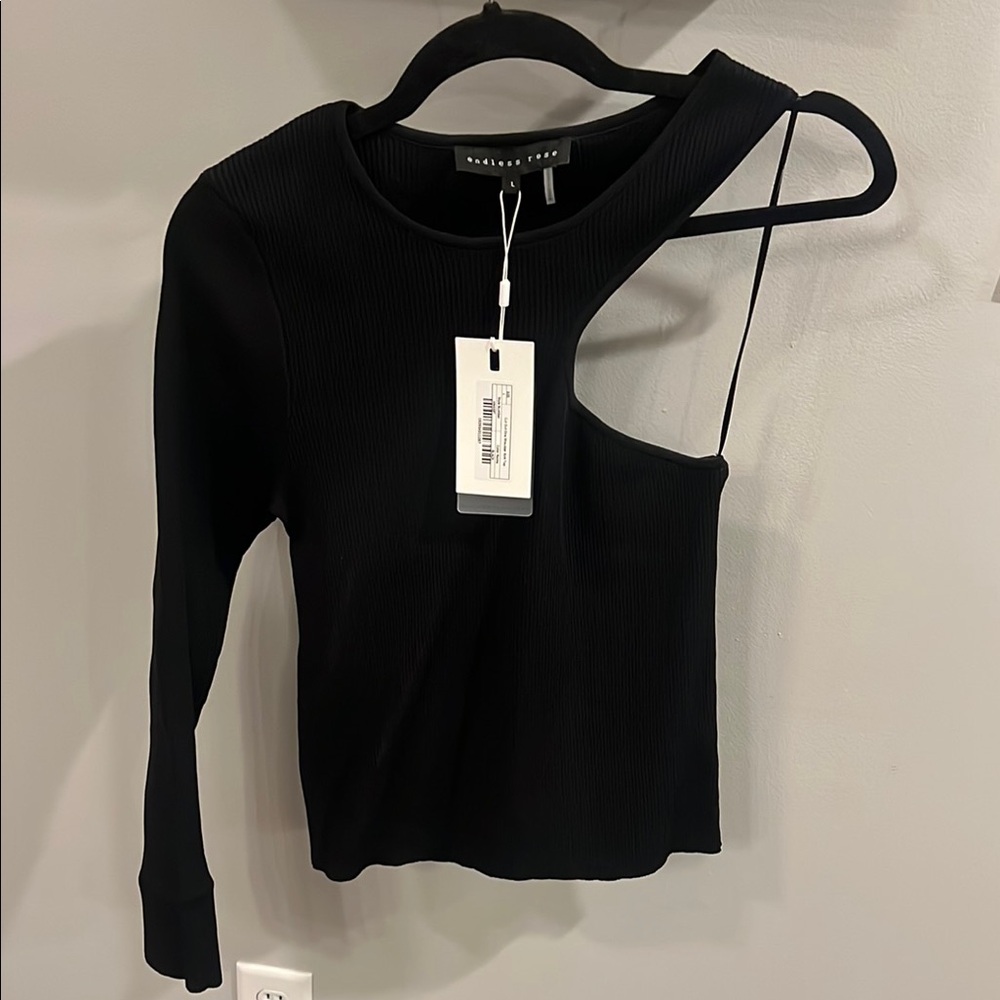 NWT Endless Rose Asymmetrical One-Shoulder Sweater